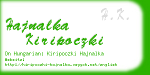 hajnalka kiripoczki business card